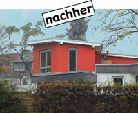 fertig aufgestockte Haus