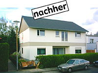 fertig aufgestockte Haus
