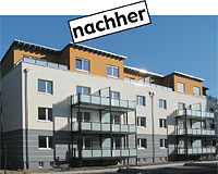 fertig aufgestockte Haus