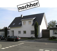 fertig aufgestockte Haus