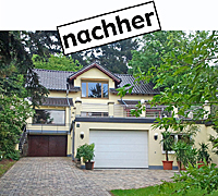 fertig aufgestockte Haus